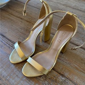 Schultz gold sandals. Size 7 medium. Worn once
